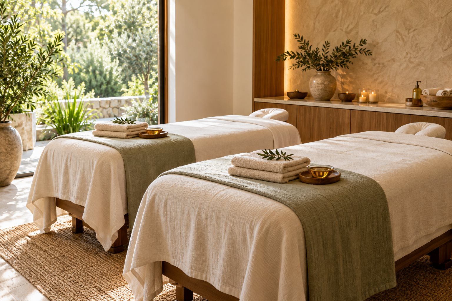 Warm natural spa photograph illustrating Couples Massage Cost