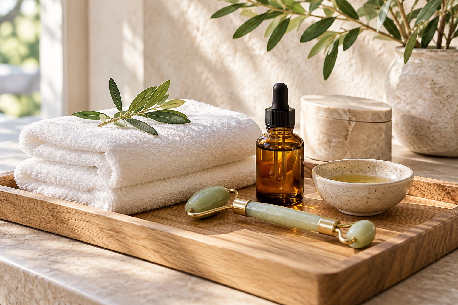 Warm natural spa photograph illustrating Facial Massage Guide