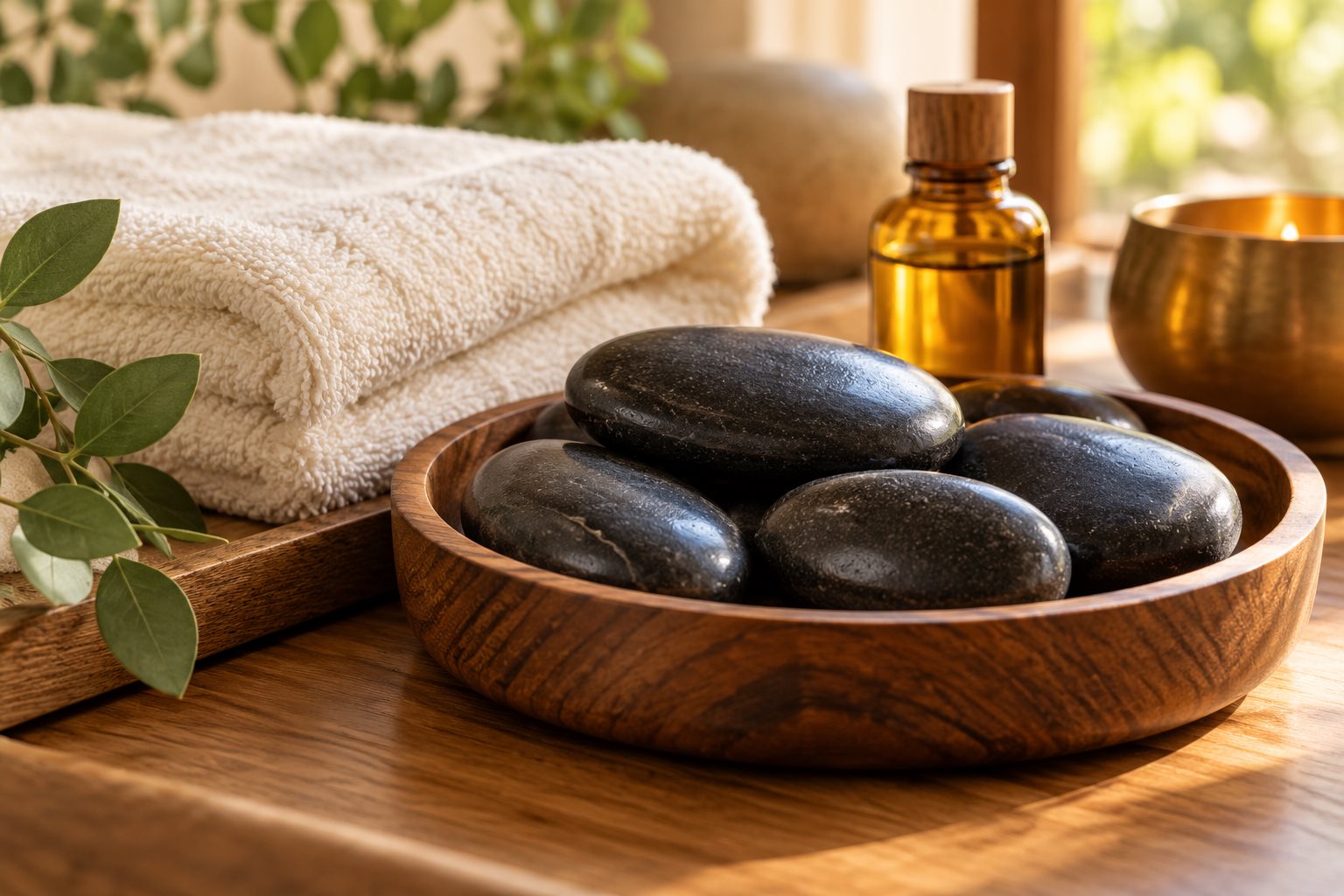 Warm natural spa photograph illustrating Hot Stone Massage Cost