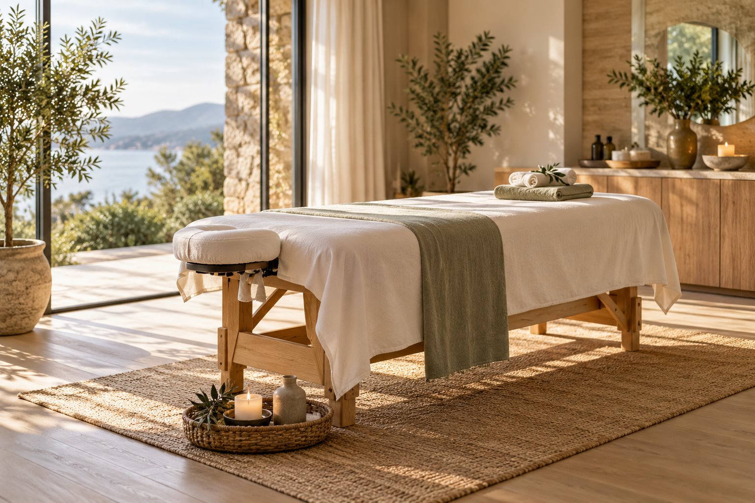 Warm natural spa photograph illustrating How Long Does a Full Body Massage Take?