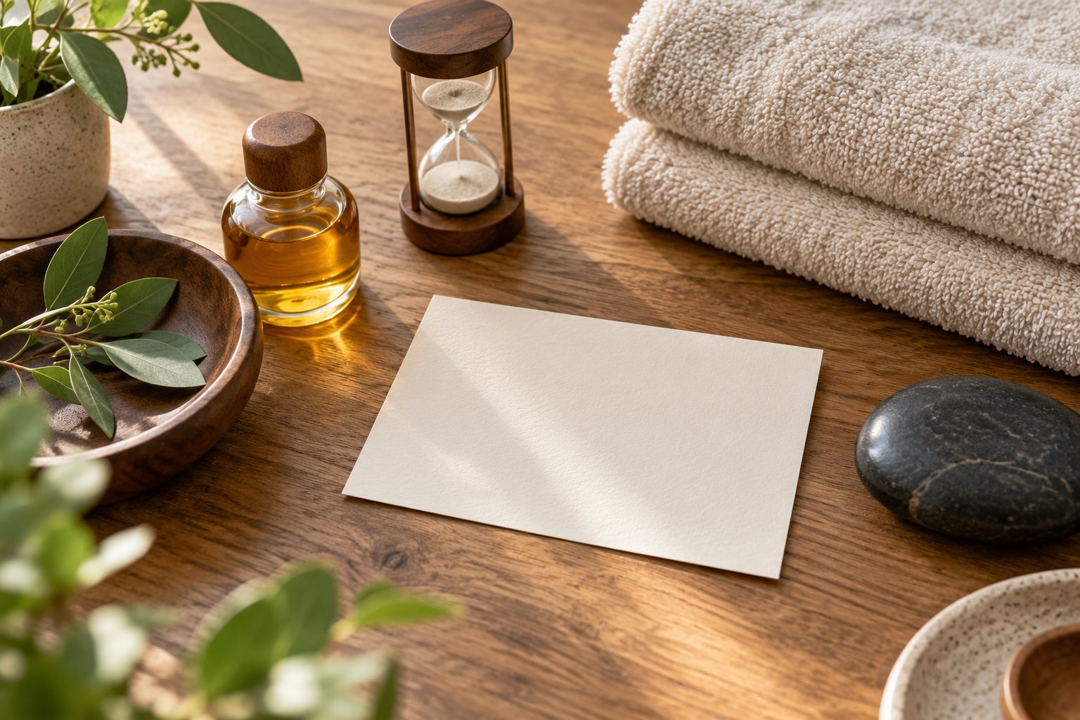 Warm natural spa photograph illustrating Massage Session Value Calculator