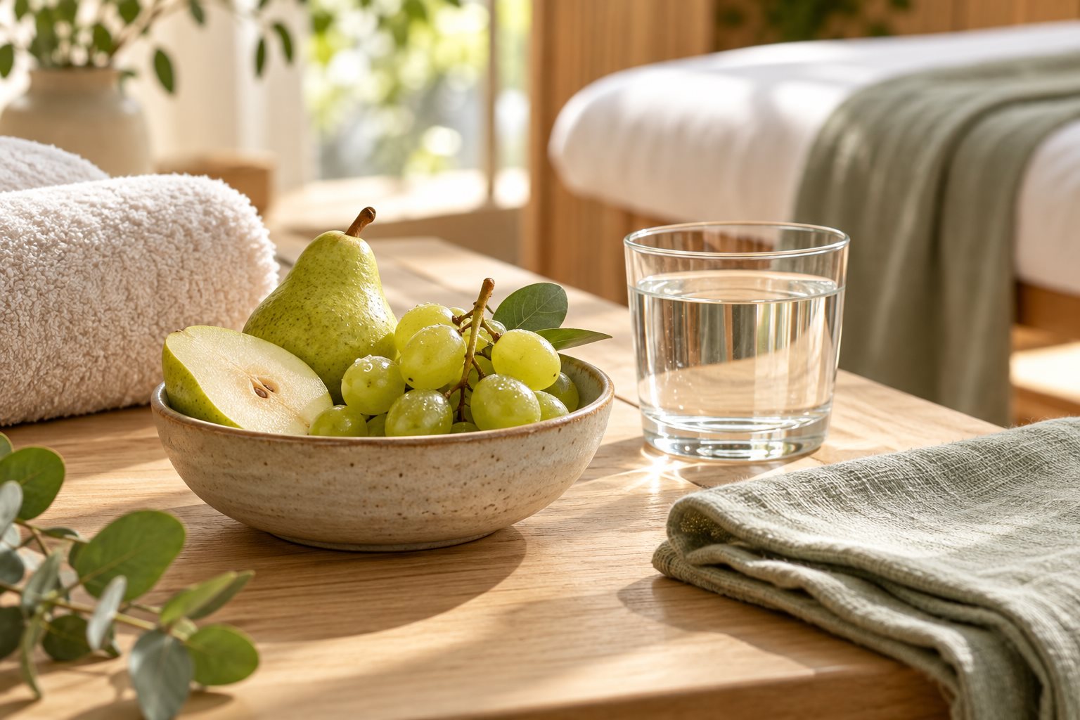 Warm natural spa photograph illustrating Should You Eat Before a Massage?