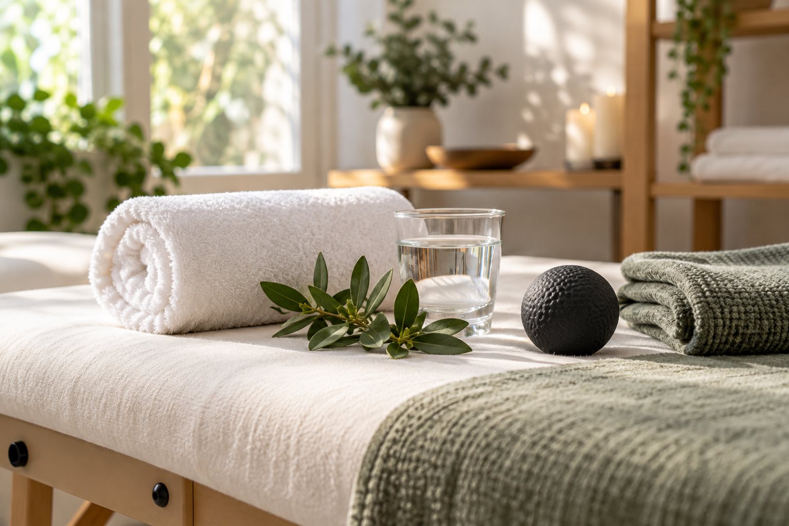 Warm natural spa photograph illustrating Sports Massage vs. Deep Tissue