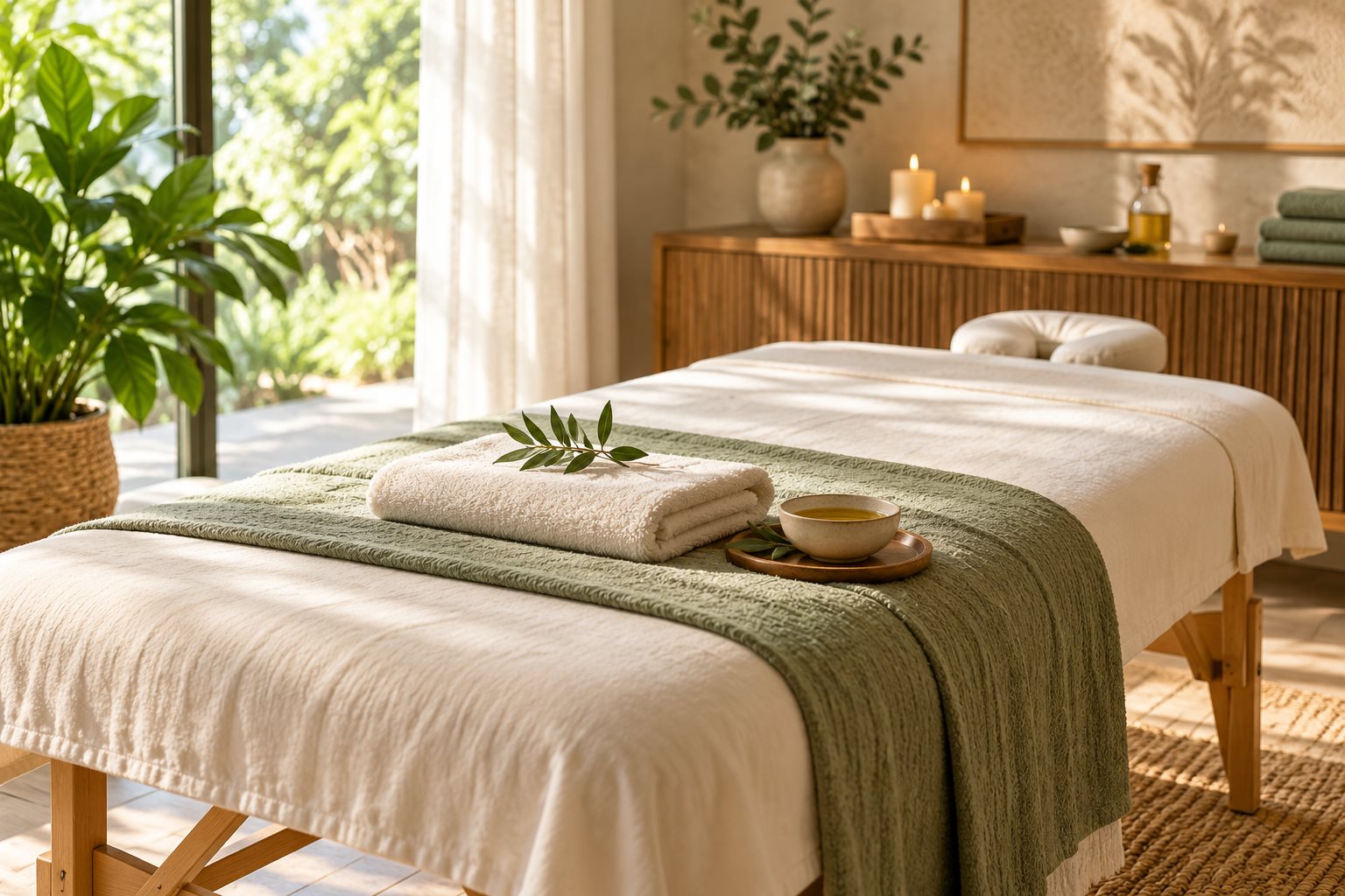Warm natural spa photograph illustrating What to Expect at Your First Massage